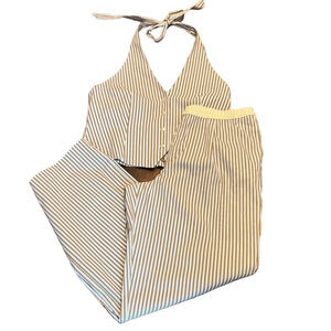 Zara Beige and White Striped Pajama Set NWT